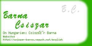 barna csiszar business card